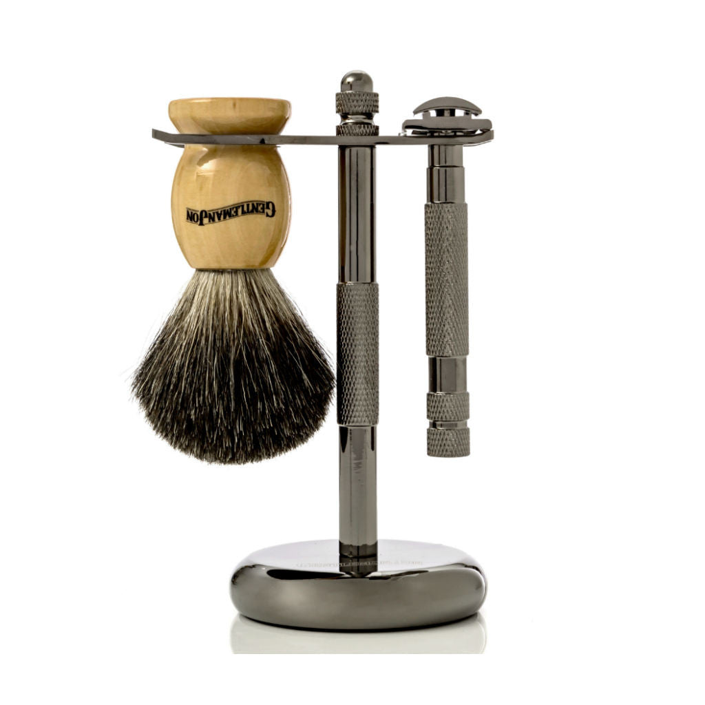 Gentleman Jon Safety Razor And Brush Stand with brush